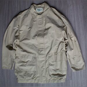 Vintage Eddie Bauer Insulated Chore Barn Coat Zip Vented Jacket Beige Mens M